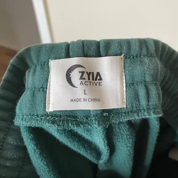 ZYIA ACTIVE Pine Green Relaxation Cinched Ankle Drawstring Sweatpants Size Large - Picture 4 of 8
